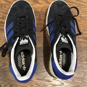 Adidas Black and Blue Sneakers with Classic Stripes